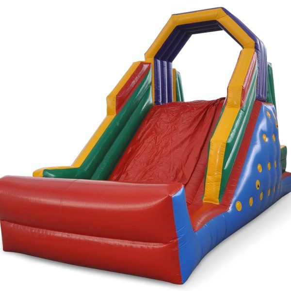 tobogã inflável com escalada motor 1200w
