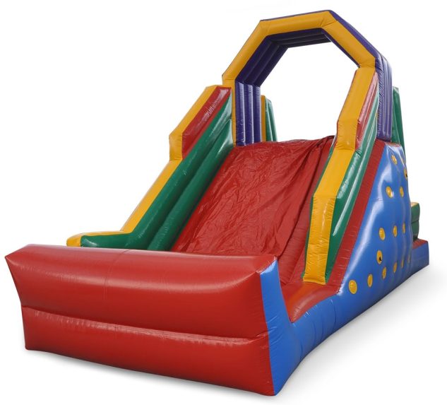 tobogã inflável com escalada motor 1200w