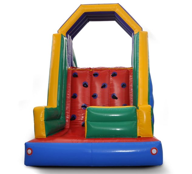 tobogã inflável com escalada motor 1200w