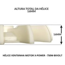 Hélice Ventoinha motor X-POWER 750W -102mm - Imagem 3