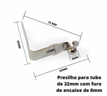Presilhas Trava Para Cama Elástica tubo de 32 a 38mm - 5 Unidades - Imagem 2